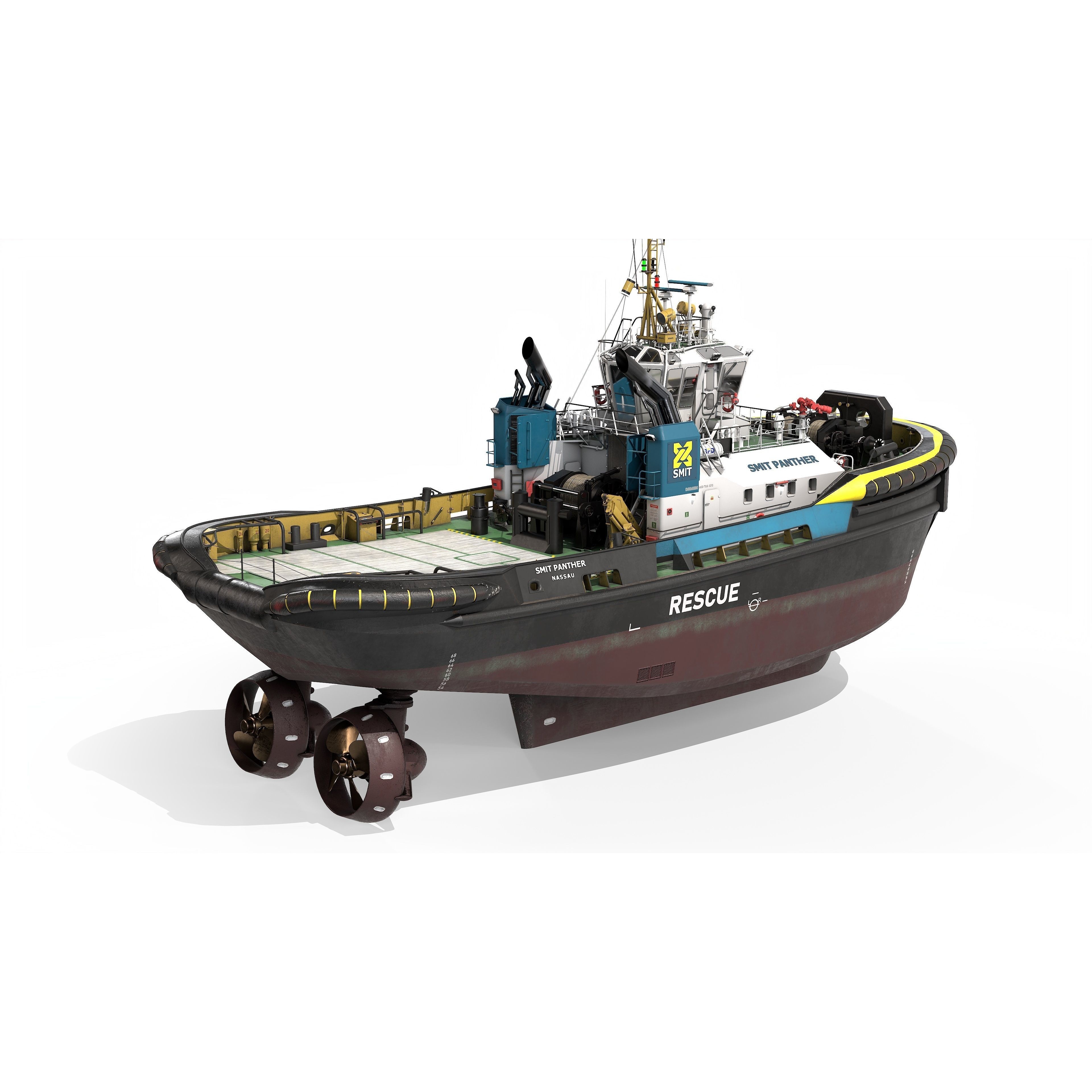 ASD Tug 3213 Smit Panther - Game-Ready 3D Model - View 7
