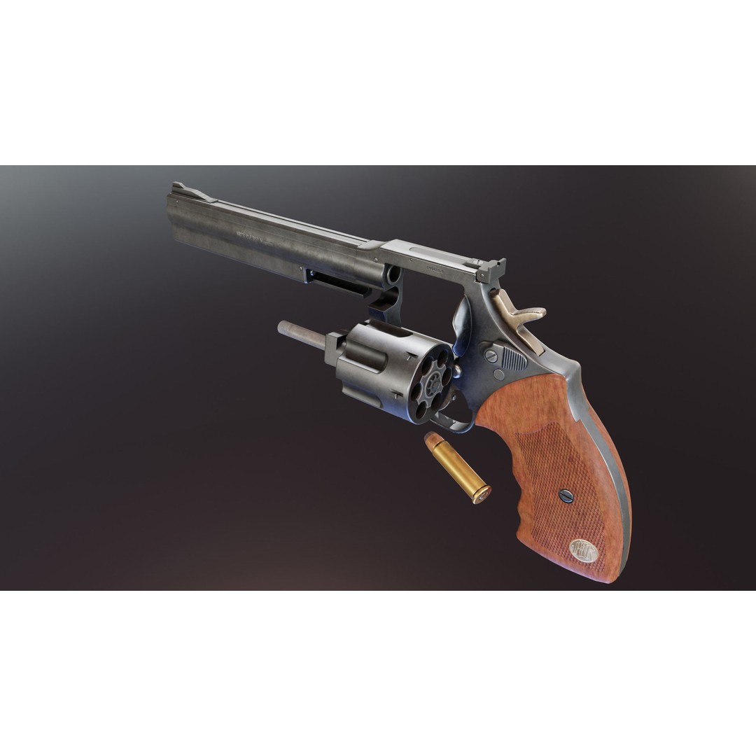 MR73 Revolver 3D Model – Low Poly Game Asset, FBX, PBR Textures - View 8