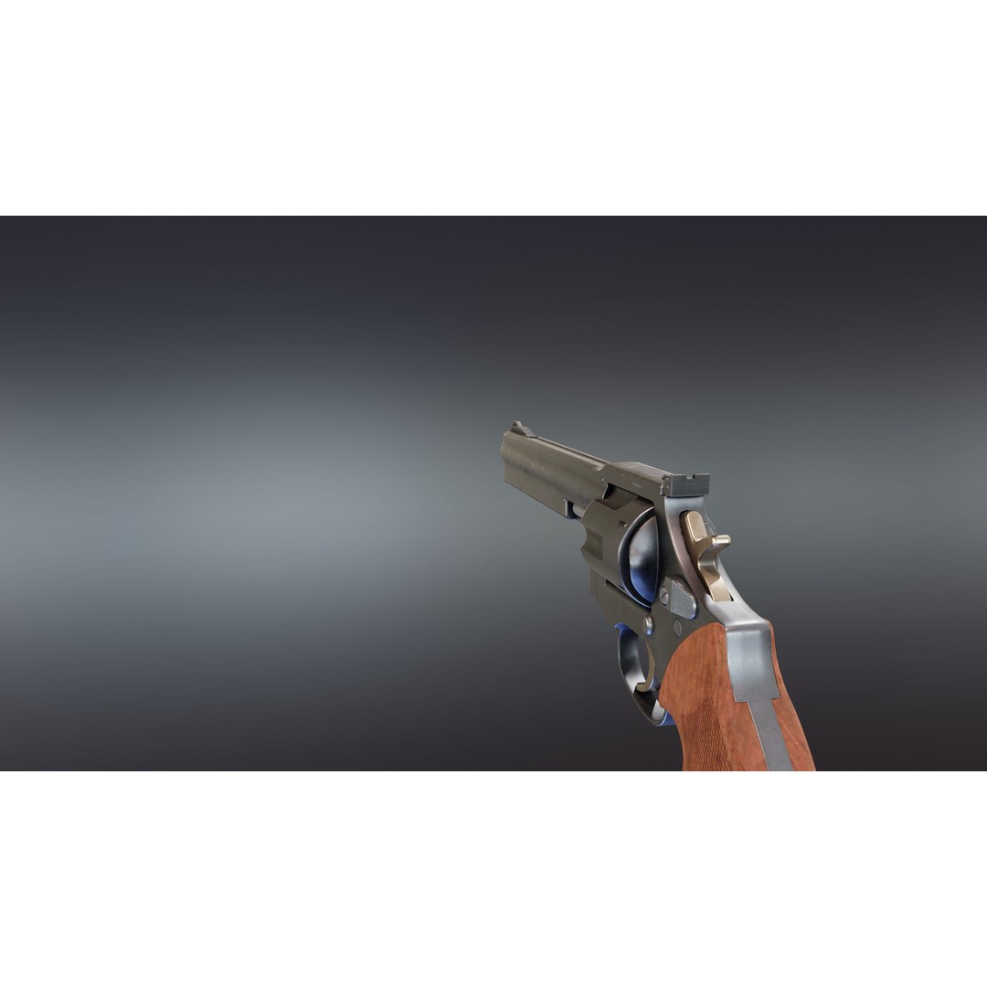 MR73 Revolver 3D Model – Low Poly Game Asset, FBX, PBR Textures - View 9