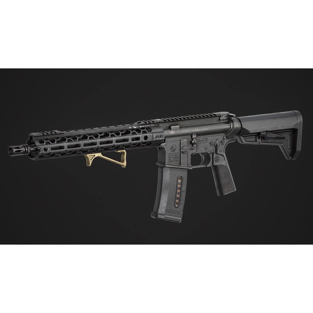 UTG Ultra Slim Angled Foregrip 3D Model – Low Poly PBR Asset, FBX, OBJ