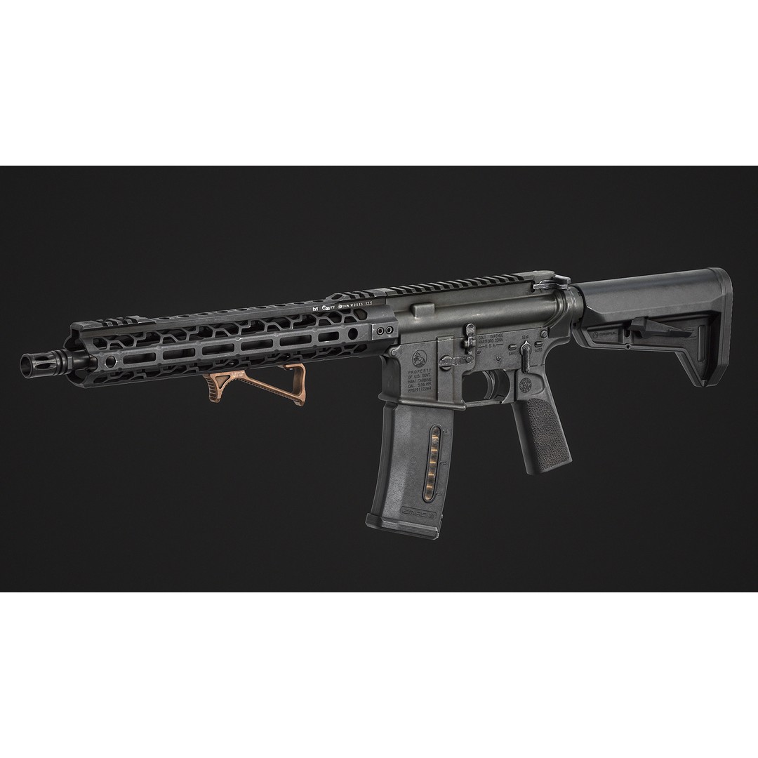 UTG Ultra Slim Angled Foregrip 3D Model – Low Poly PBR Asset, FBX, OBJ - View 11
