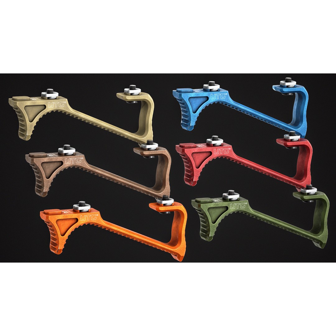 UTG Ultra Slim Angled Foregrip 3D Model – Low Poly PBR Asset, FBX, OBJ - View 3