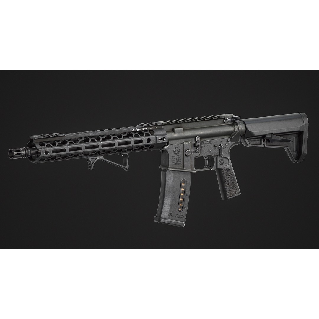 UTG Ultra Slim Angled Foregrip 3D Model – Low Poly PBR Asset, FBX, OBJ - View 6