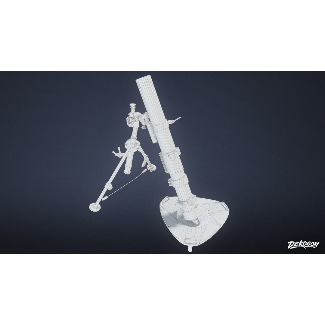 Mortar 3D Model – Low Poly Military Asset with PBR Textures, FBX - View 10