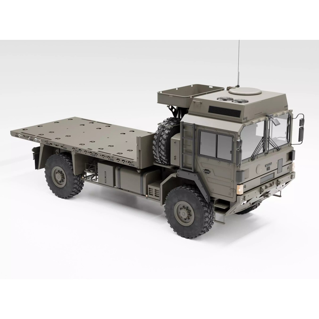 MAN HX60 4x4 Military Truck 3D Model – Game-Ready Asset, FBX, OBJ - View 13