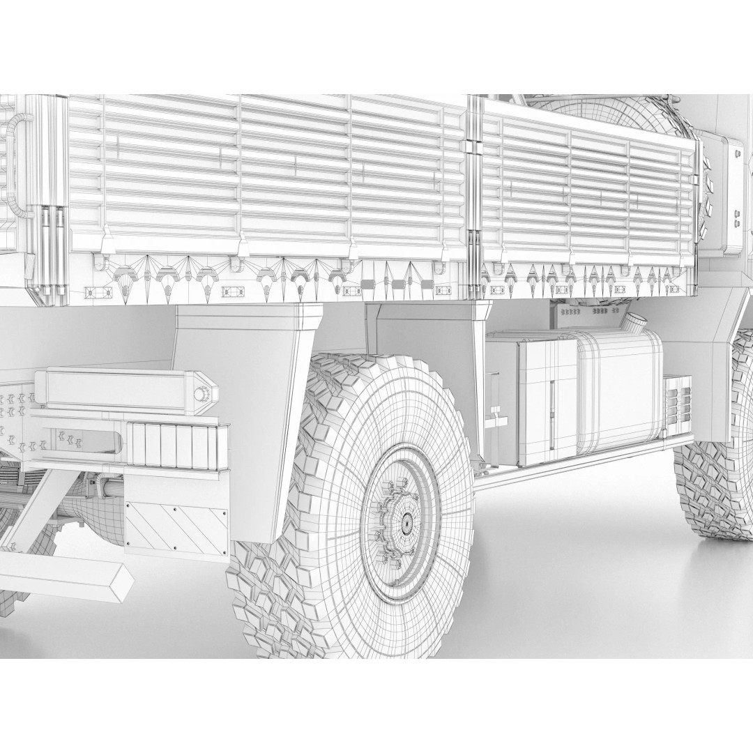 MAN HX60 4x4 Military Truck 3D Model – Game-Ready Asset, FBX, OBJ - View 24