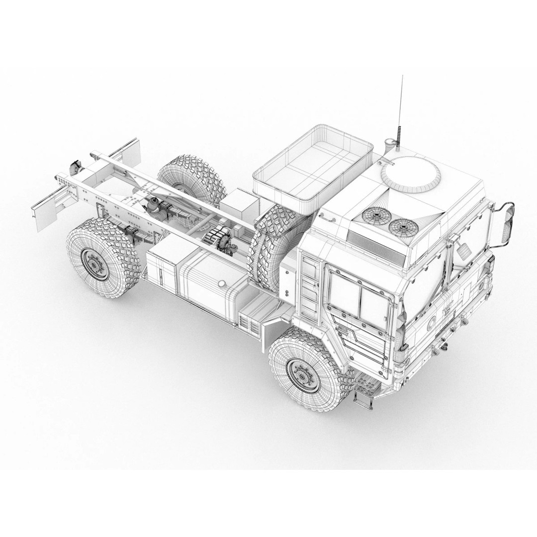 MAN HX60 4x4 Military Truck 3D Model – Game-Ready Asset, FBX, OBJ - View 33