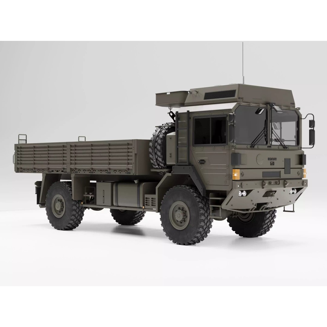 MAN HX60 4x4 Military Truck 3D Model – Game-Ready Asset, FBX, OBJ - View 8