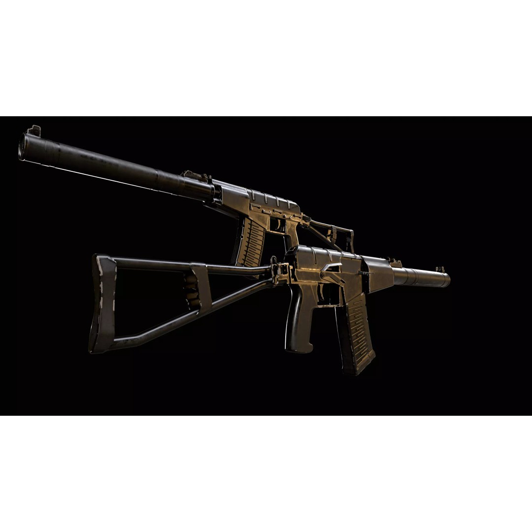 Low Poly Rifles 3D Model – Game Ready Textured Pack, FBX & OBJ - View 12