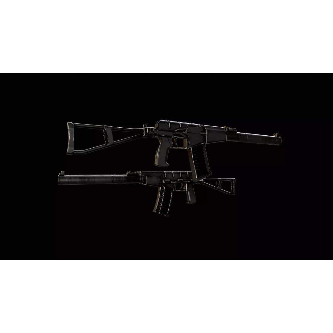 Low Poly Rifles 3D Model – Game Ready Textured Pack, FBX & OBJ - View 14