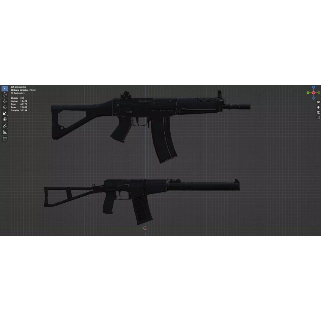 Low Poly Rifles 3D Model – Game Ready Textured Pack, FBX & OBJ - View 20