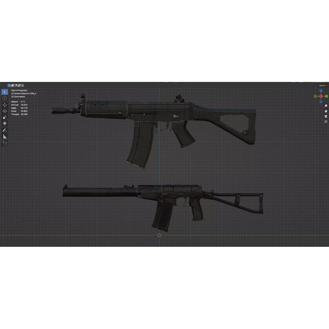 Low Poly Rifles 3D Model – Game Ready Textured Pack, FBX & OBJ - View 21