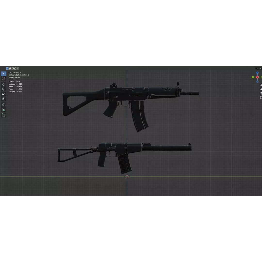 Low Poly Rifles 3D Model – Game Ready Textured Pack, FBX & OBJ - View 23