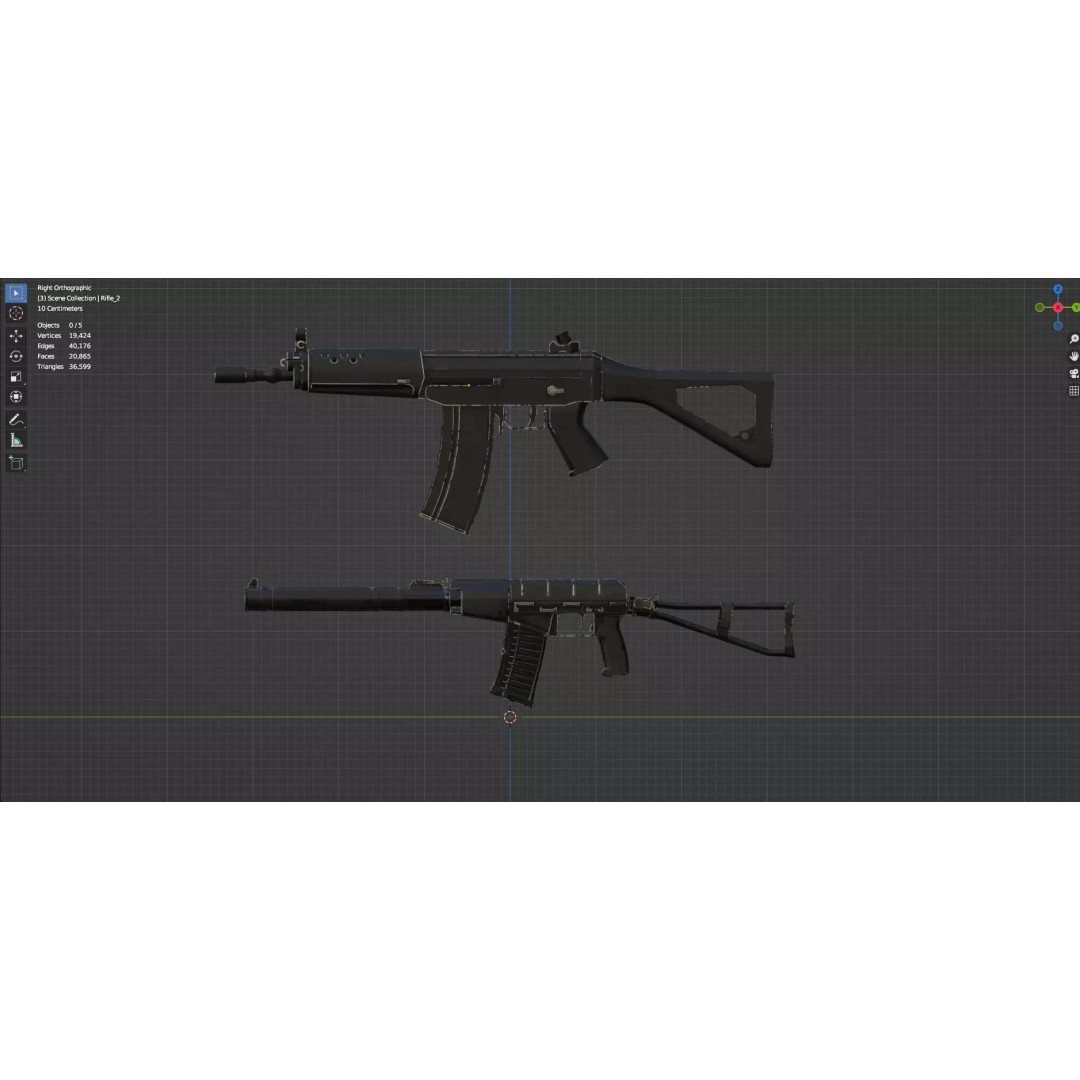 Low Poly Rifles 3D Model – Game Ready Textured Pack, FBX & OBJ - View 25