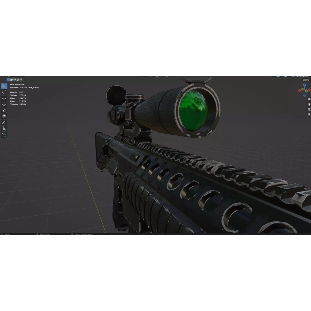 Low Poly Rifles 3D Model – Game Ready Textured Pack, FBX & OBJ - View 32