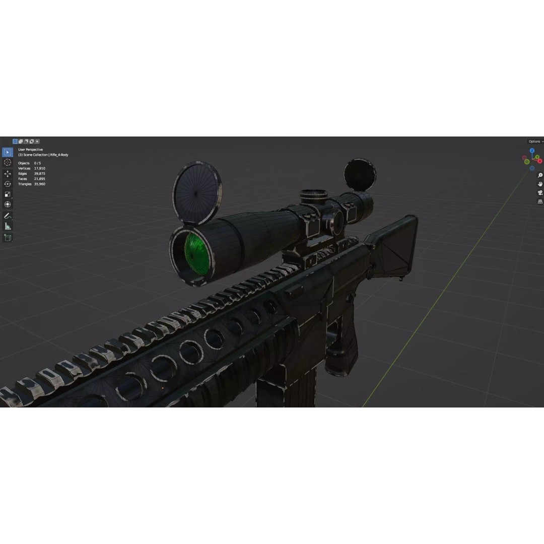 Low Poly Rifles 3D Model – Game Ready Textured Pack, FBX & OBJ - View 33