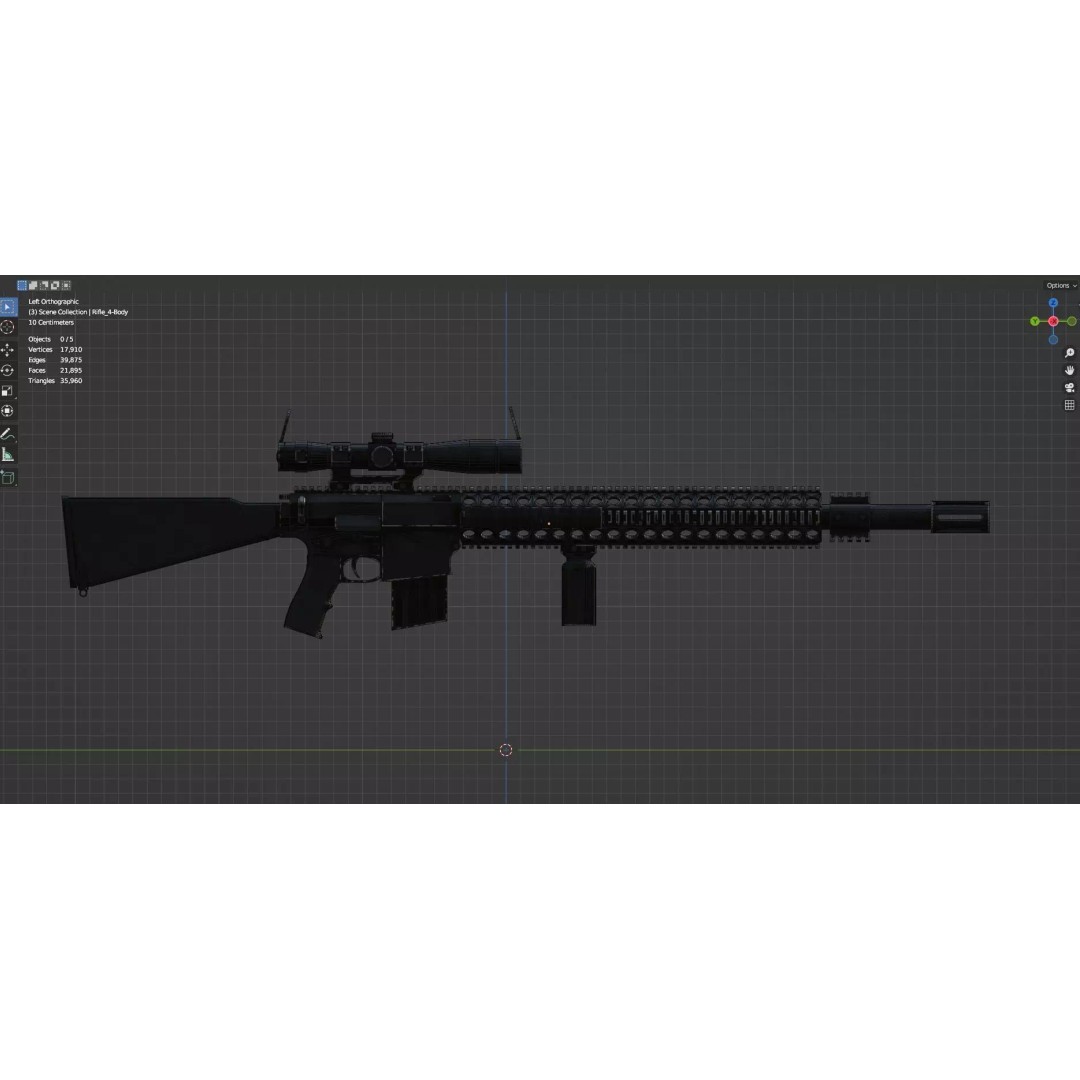 Low Poly Rifles 3D Model – Game Ready Textured Pack, FBX & OBJ - View 36