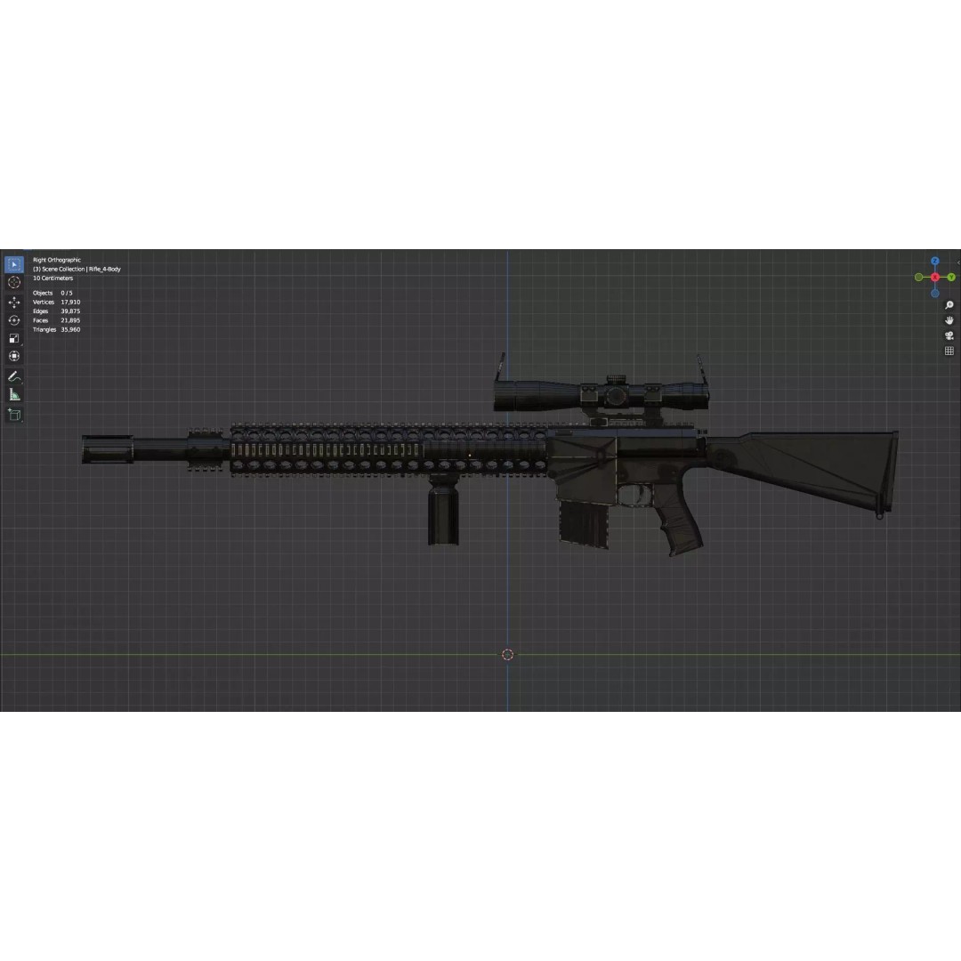 Low Poly Rifles 3D Model – Game Ready Textured Pack, FBX & OBJ - View 38