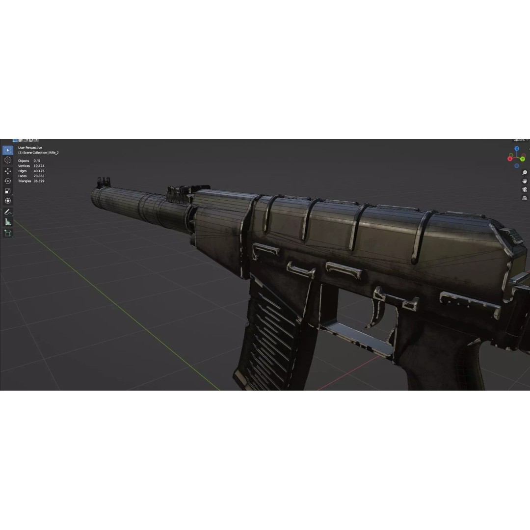 Low Poly Rifles 3D Model – Game Ready Textured Pack, FBX & OBJ - View 39