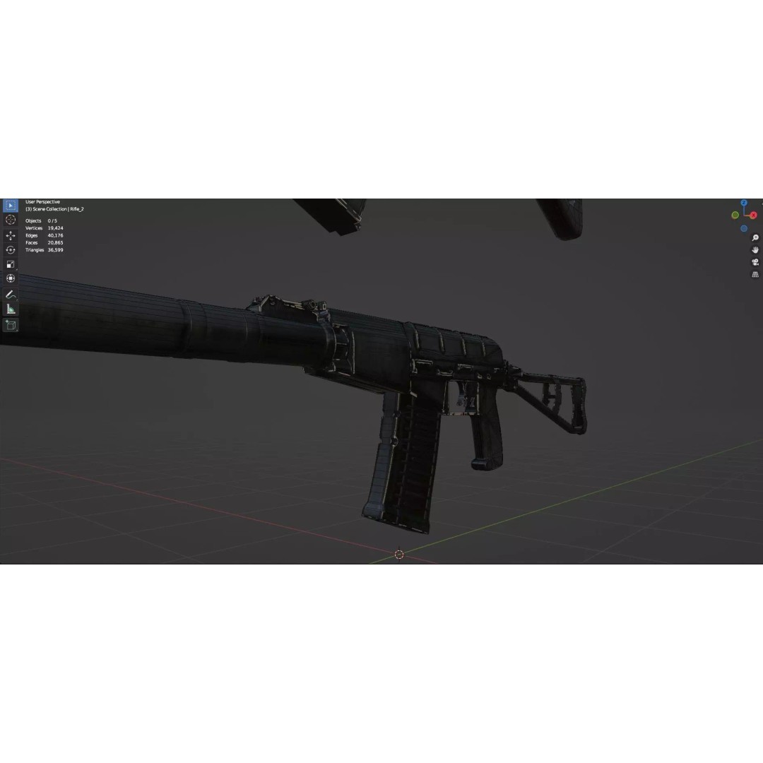 Low Poly Rifles 3D Model – Game Ready Textured Pack, FBX & OBJ - View 40