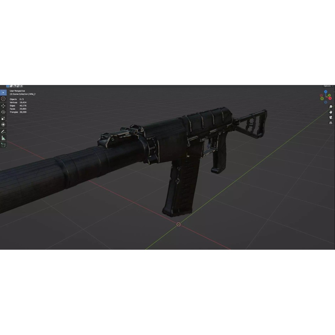 Low Poly Rifles 3D Model – Game Ready Textured Pack, FBX & OBJ - View 41