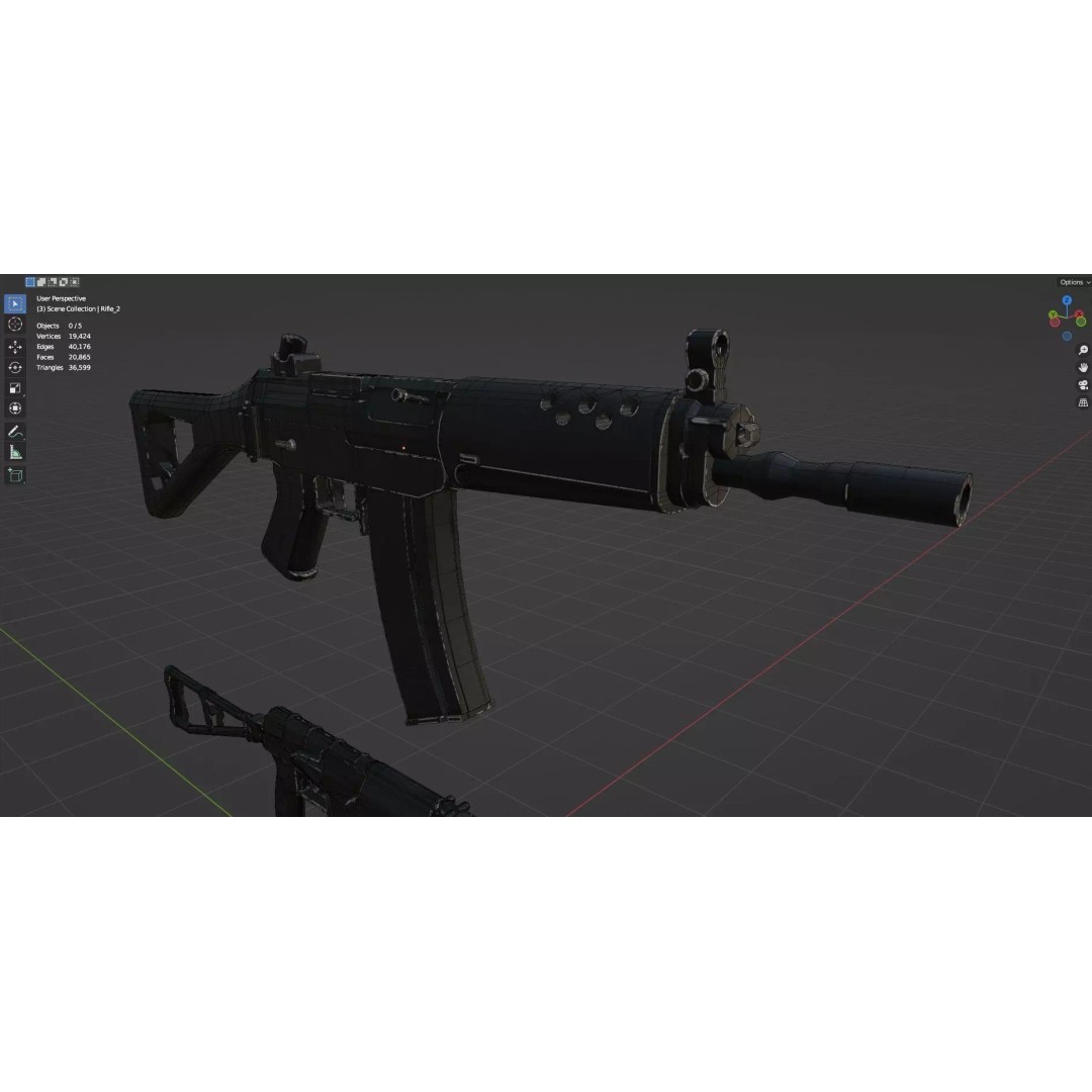 Low Poly Rifles 3D Model – Game Ready Textured Pack, FBX & OBJ - View 42