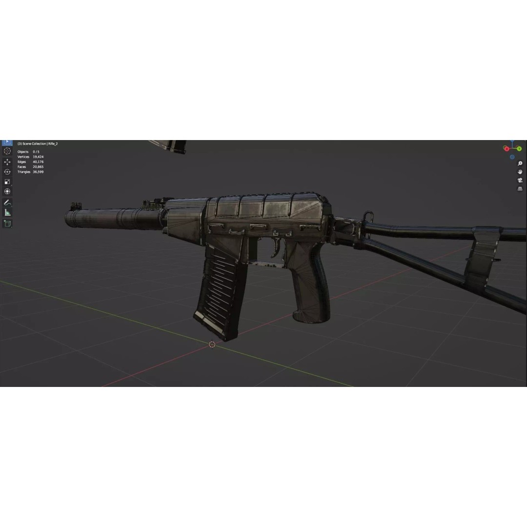 Low Poly Rifles 3D Model – Game Ready Textured Pack, FBX & OBJ - View 47