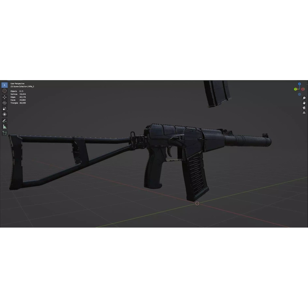 Low Poly Rifles 3D Model – Game Ready Textured Pack, FBX & OBJ - View 48