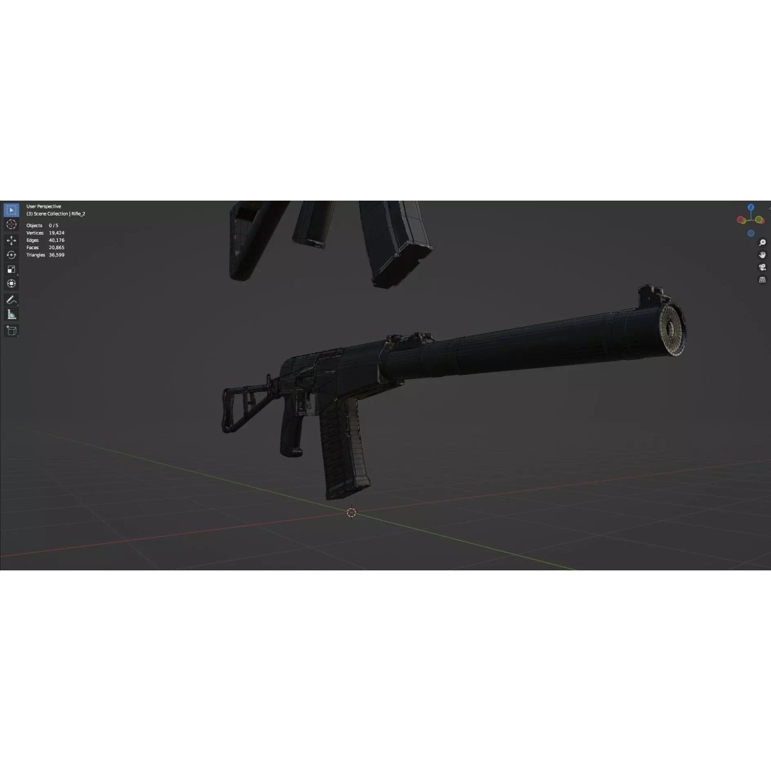 Low Poly Rifles 3D Model – Game Ready Textured Pack, FBX & OBJ - View 49