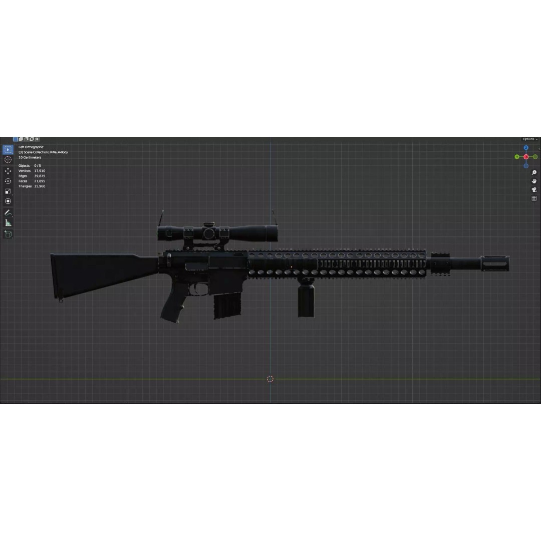 Low Poly Rifles 3D Model – Game Ready Textured Pack, FBX & OBJ - View 50