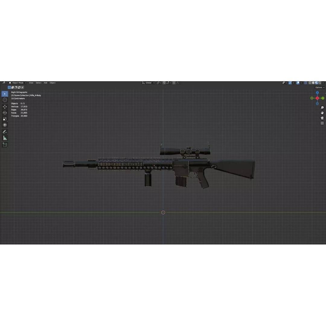 Low Poly Rifles 3D Model – Game Ready Textured Pack, FBX & OBJ - View 57