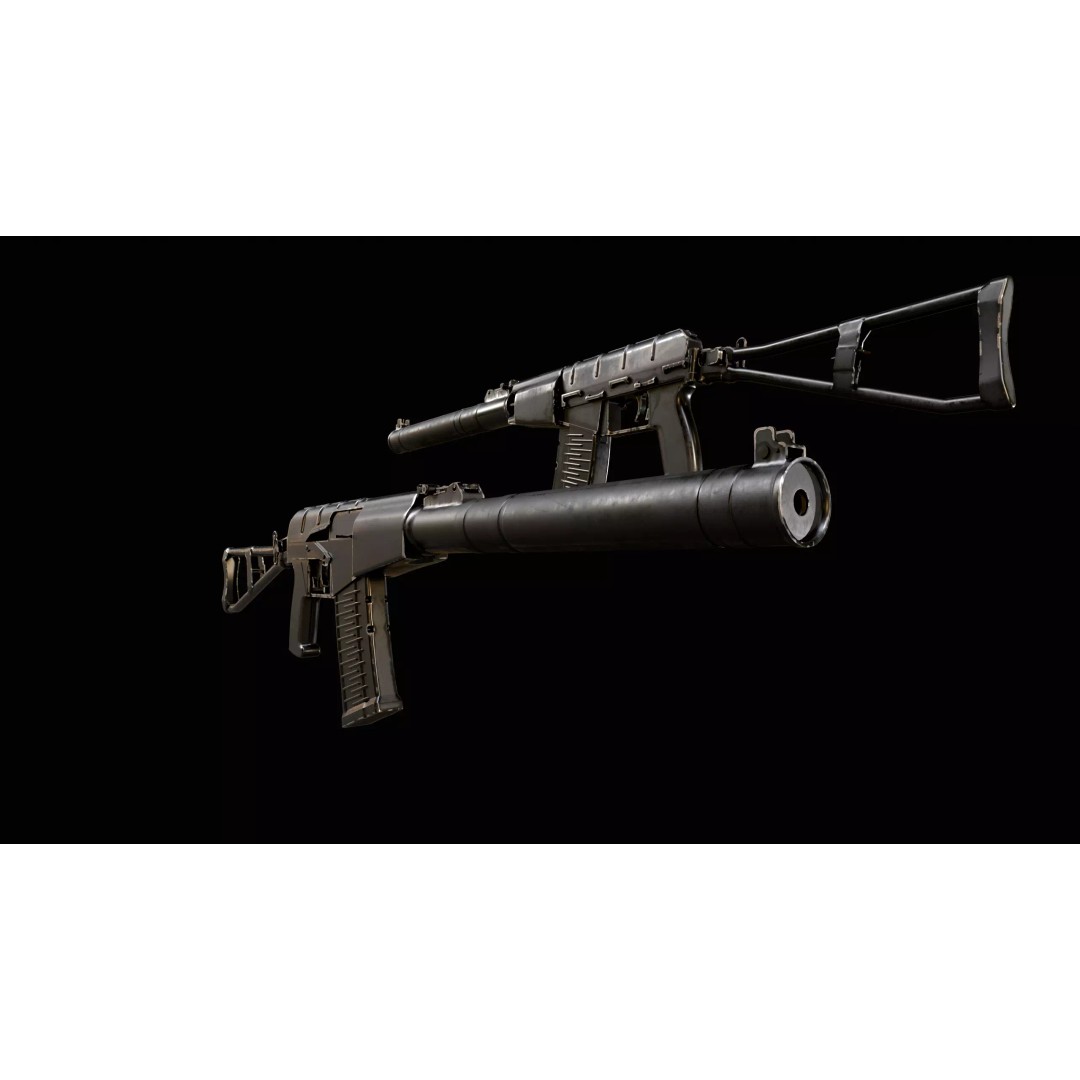 Low Poly Rifles 3D Model – Game Ready Textured Pack, FBX & OBJ - View 8