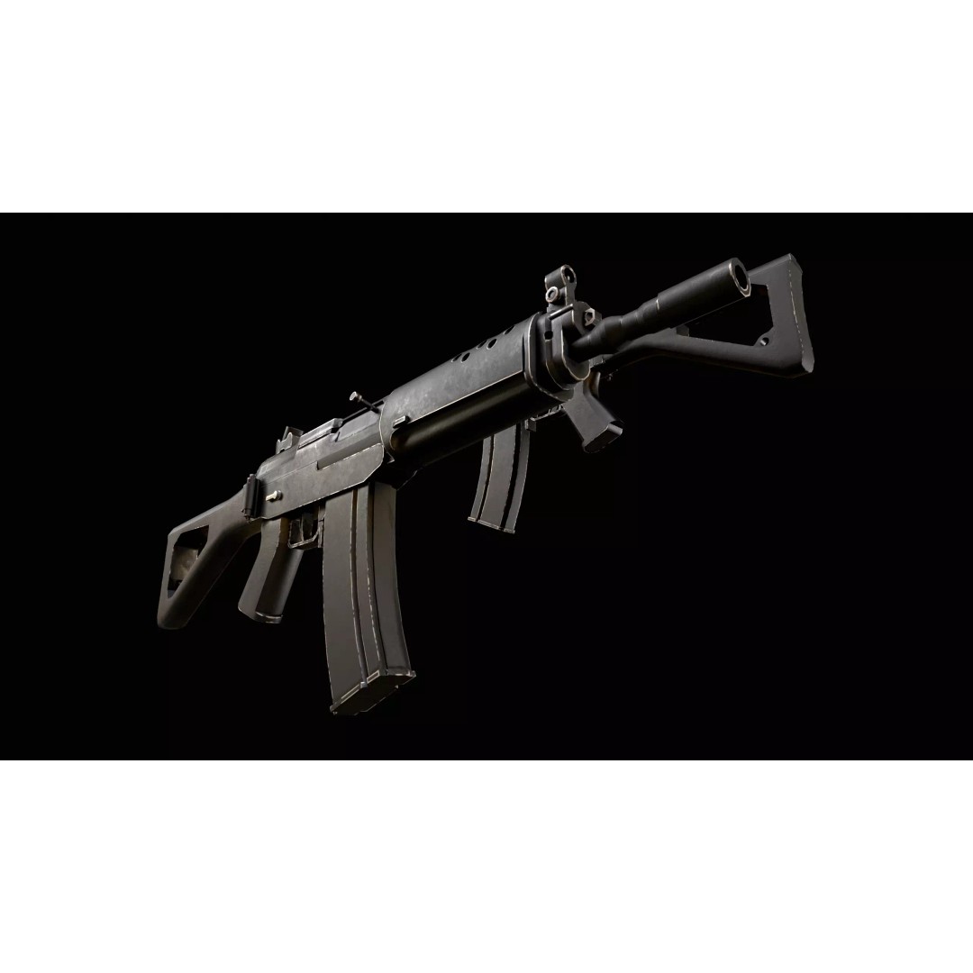Low Poly Rifles 3D Model – Game Ready Textured Pack, FBX & OBJ - View 9