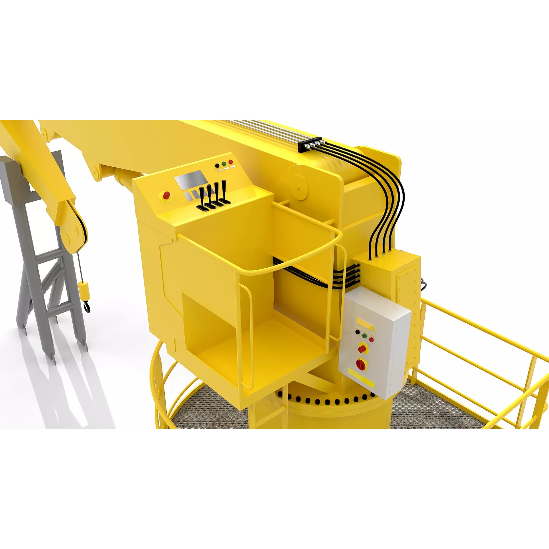 Ship Deck Crane 3T - PBR Game-Ready 3D Model - View 11