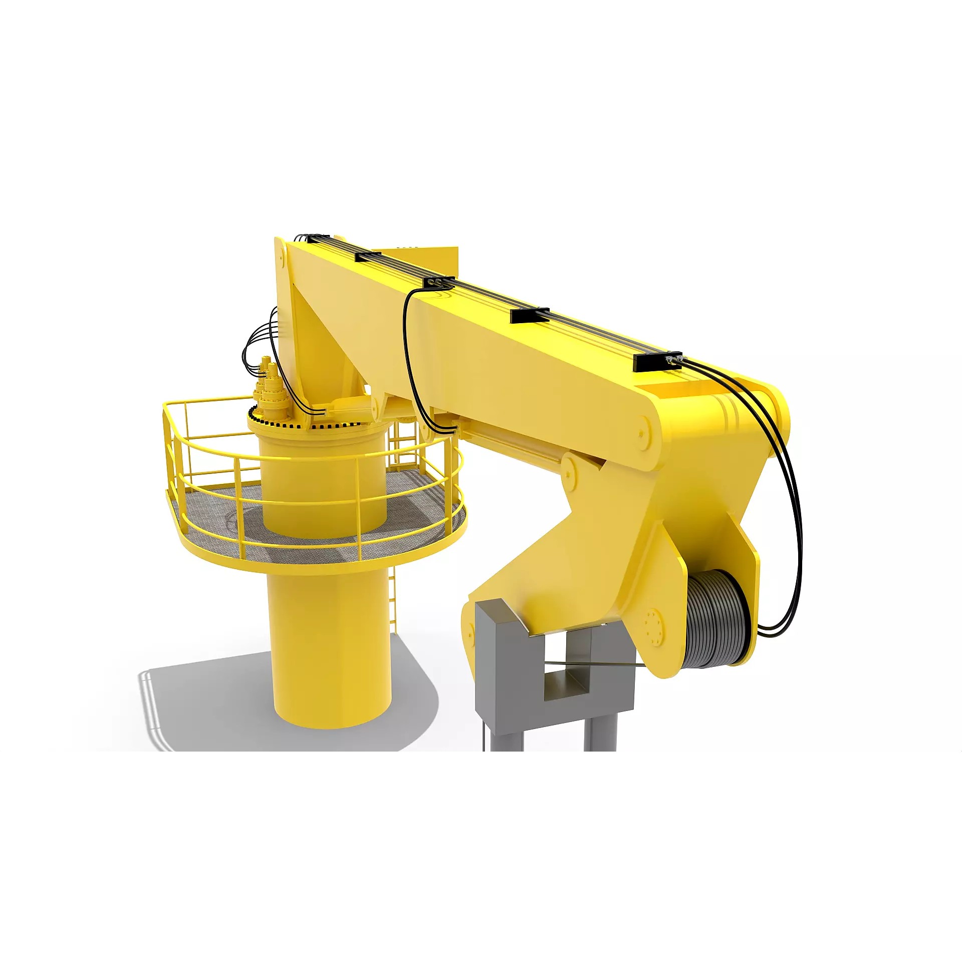 Ship Deck Crane 3T - PBR Game-Ready 3D Model - View 15