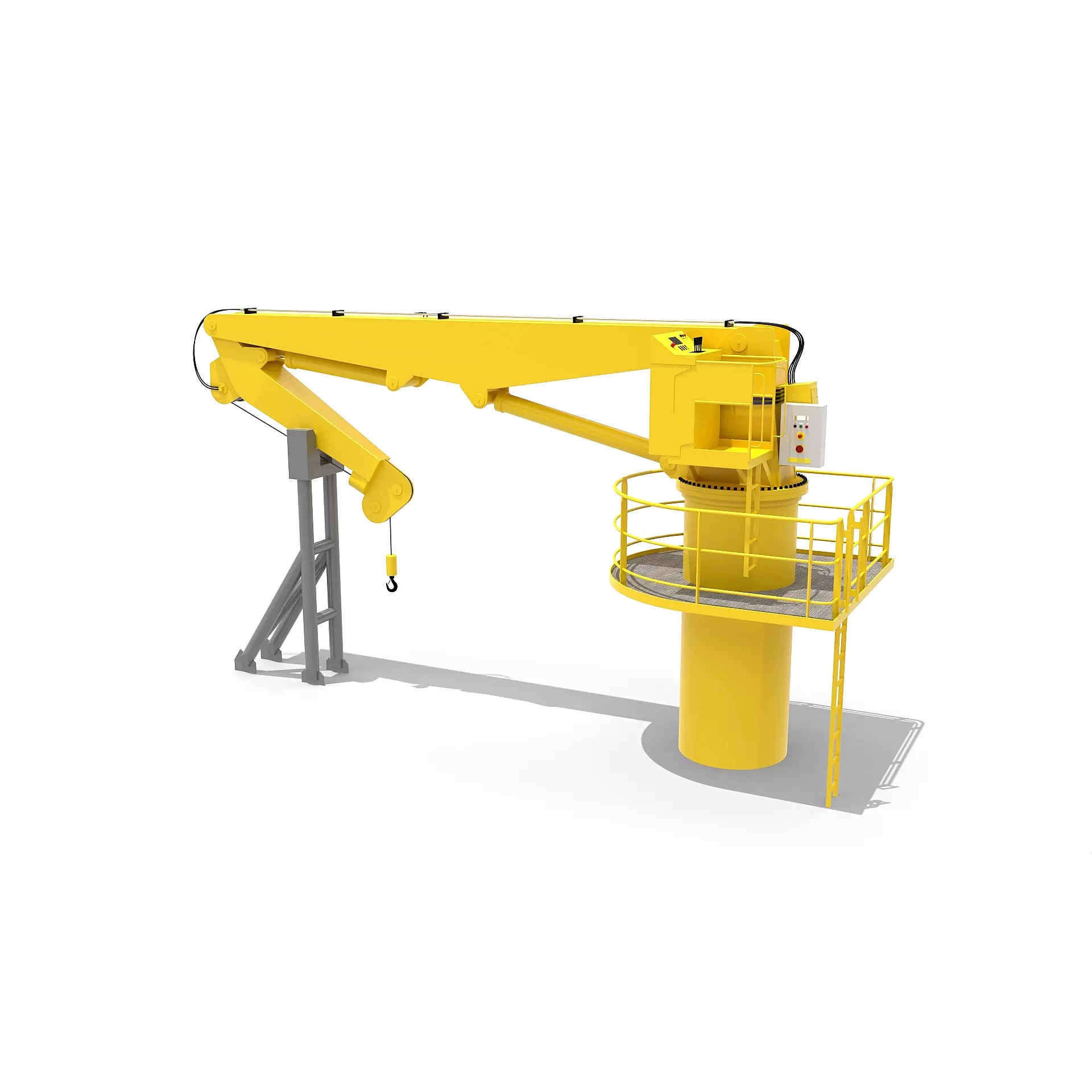 Ship Deck Crane 3T - PBR Game-Ready 3D Model - View 2