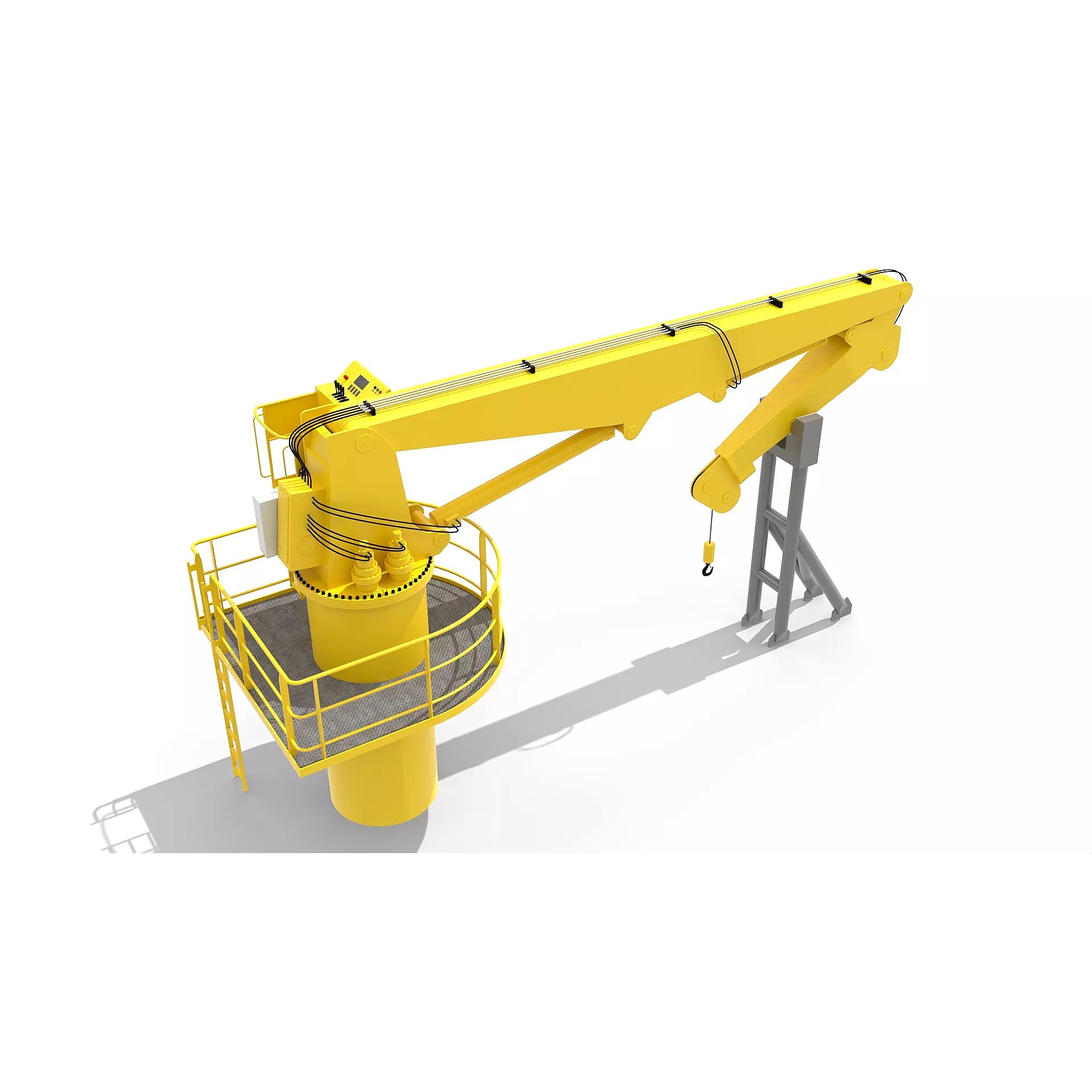Ship Deck Crane 3T - PBR Game-Ready 3D Model - View 3