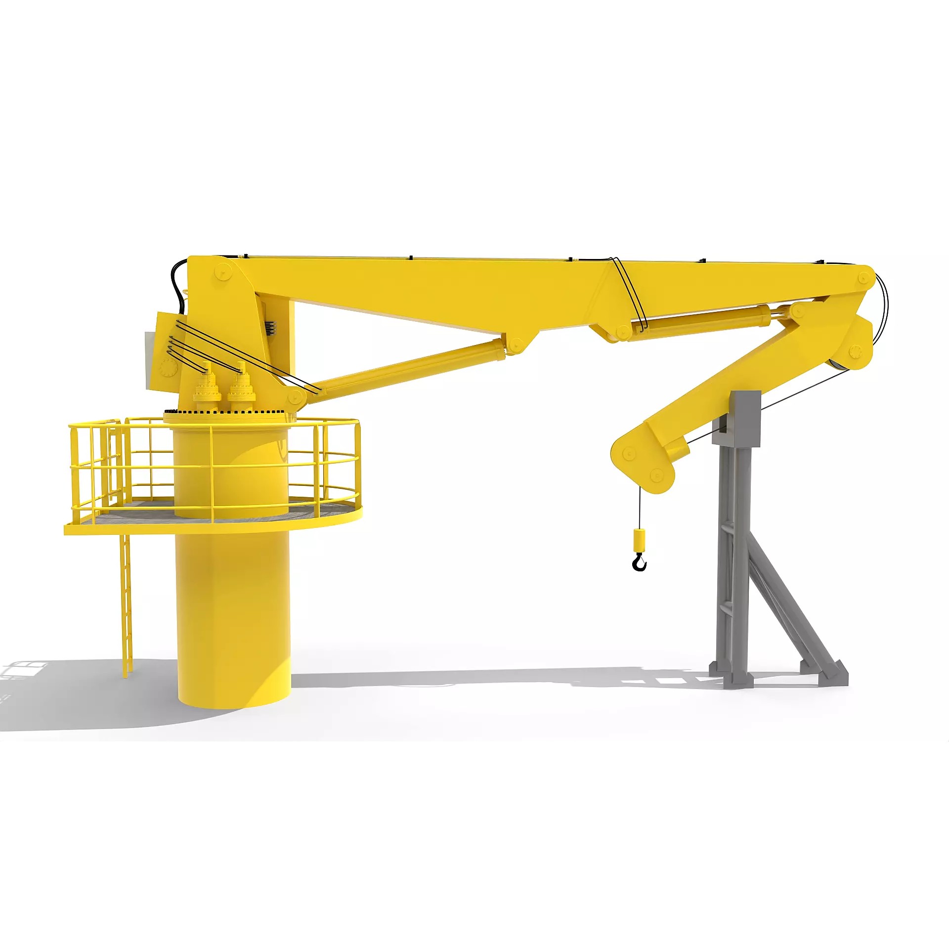 Ship Deck Crane 3T - PBR Game-Ready 3D Model - View 4