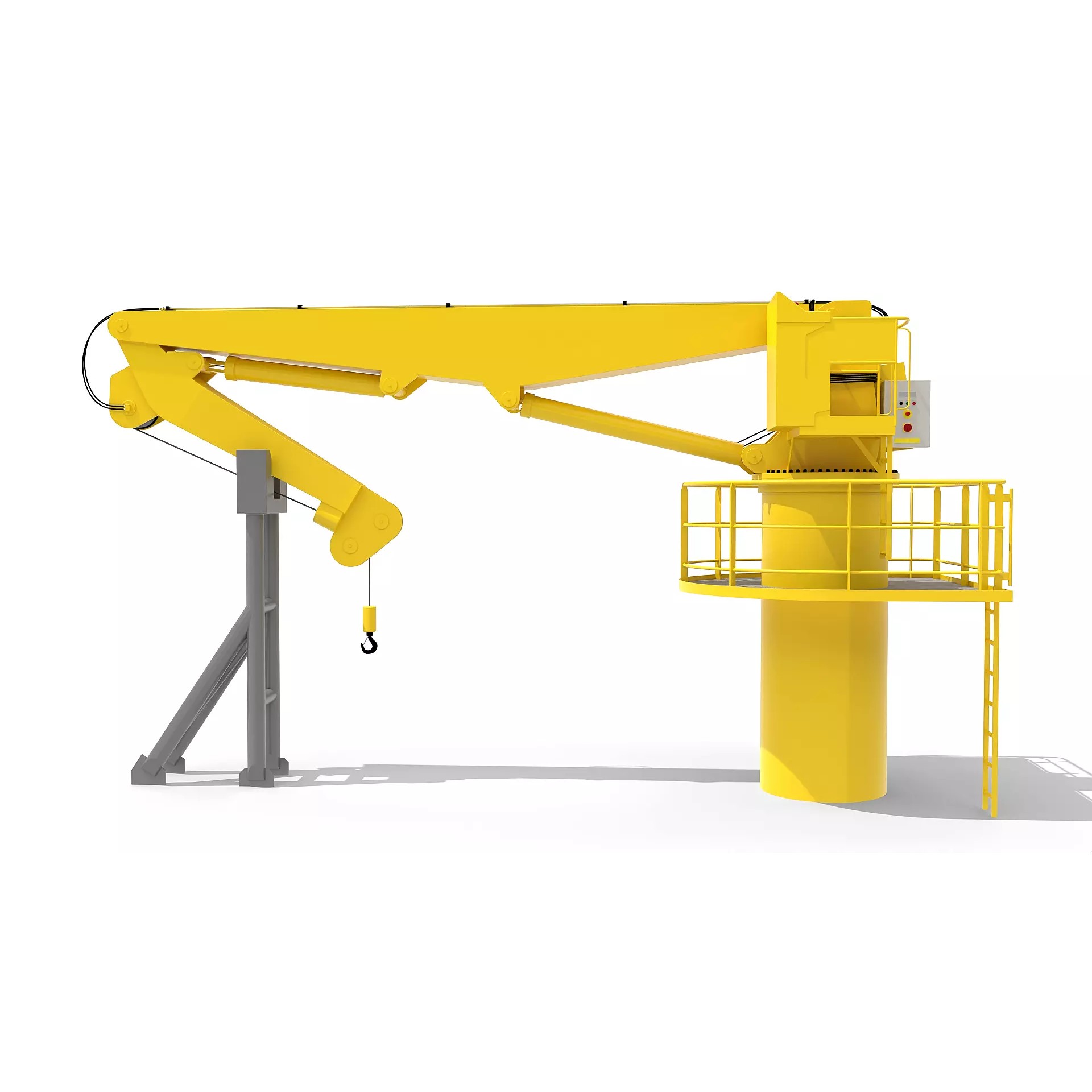 Ship Deck Crane 3T - PBR Game-Ready 3D Model - View 5
