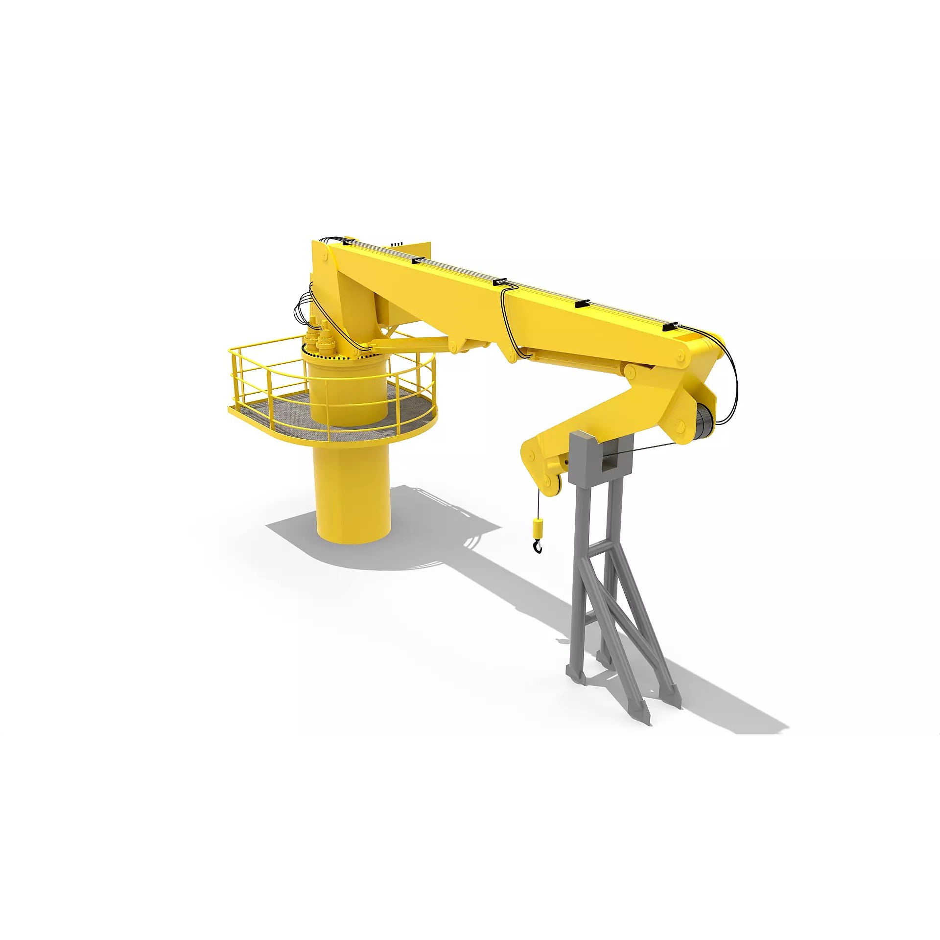 Ship Deck Crane 3T - PBR Game-Ready 3D Model - View 6