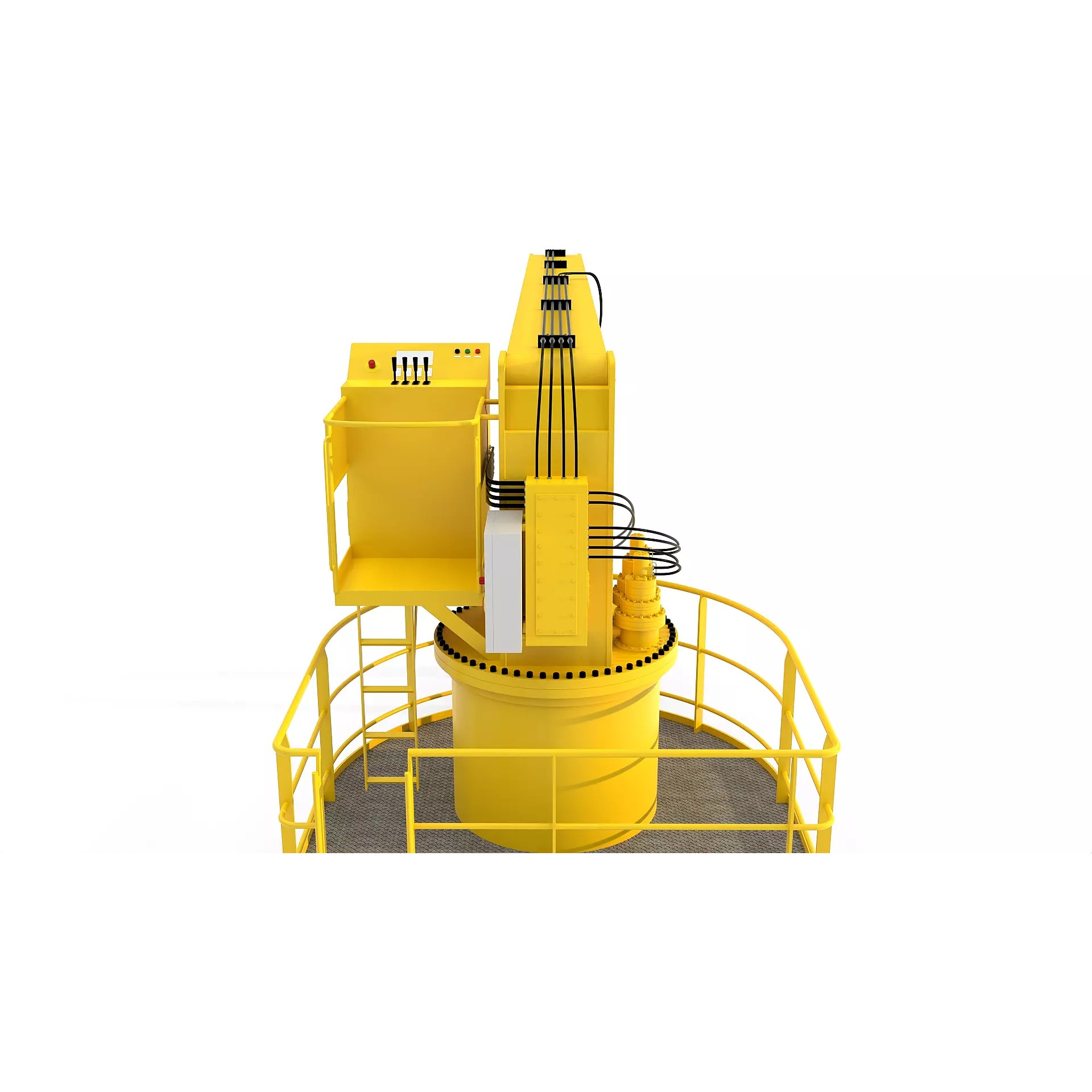 Ship Deck Crane 3T - PBR Game-Ready 3D Model - View 8