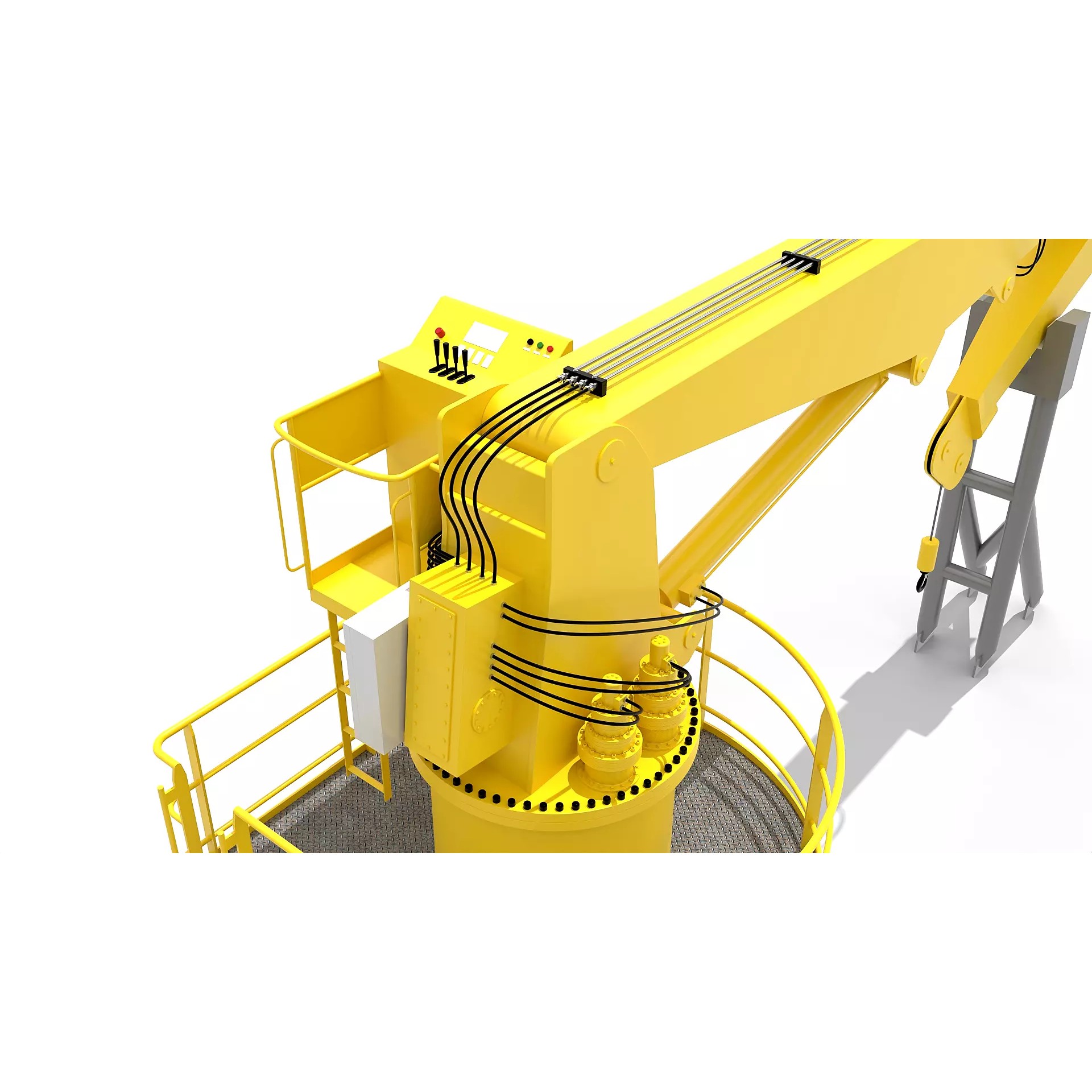 Ship Deck Crane 3T - PBR Game-Ready 3D Model - View 9