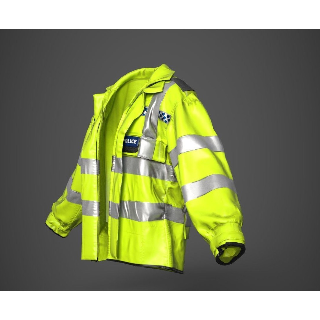 British Police High-Visibility Uniform 3D Model – Low Poly Game Asset, FBX