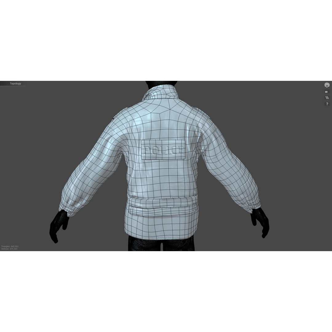 British Police High-Visibility Uniform 3D Model – Low Poly Game Asset, FBX - View 11