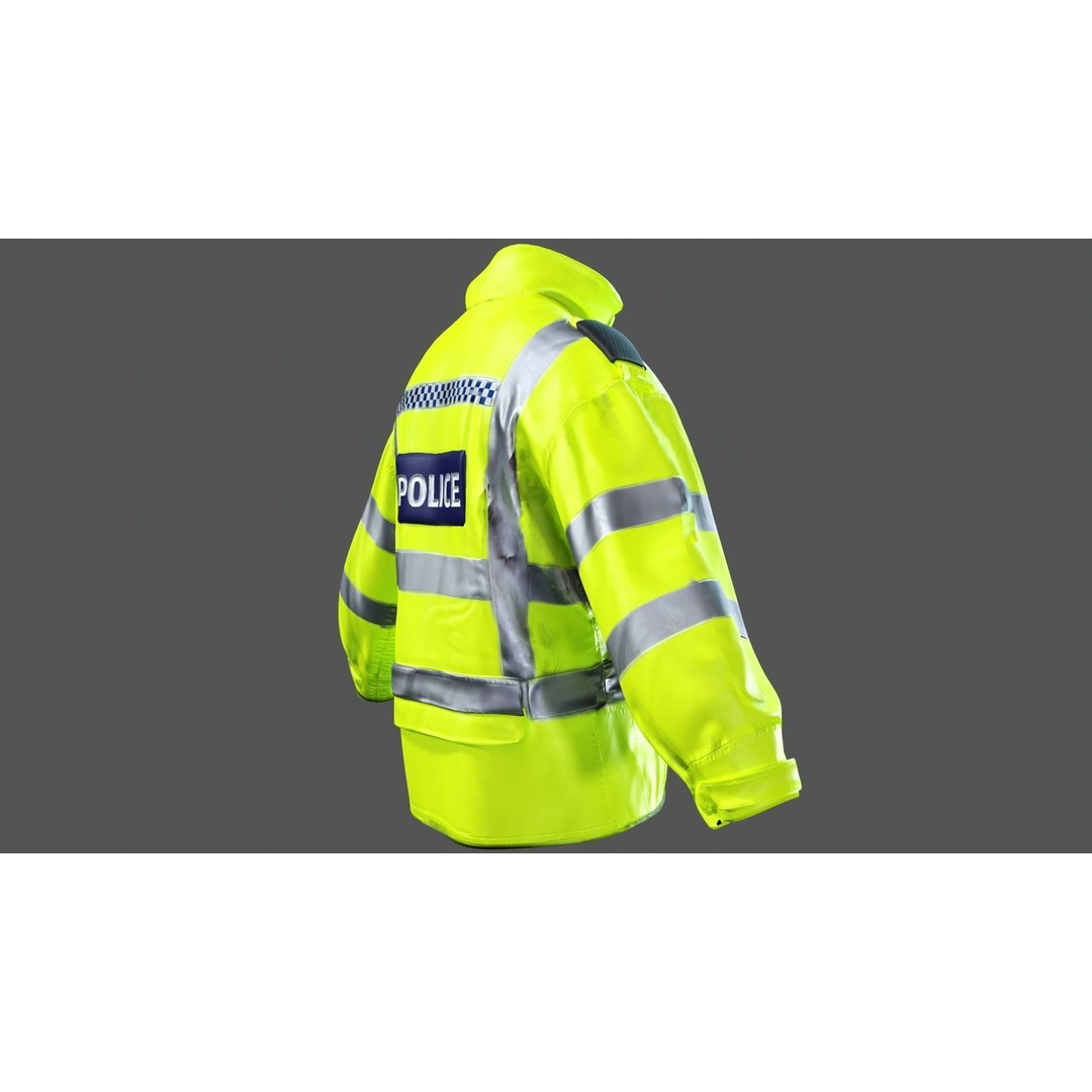 British Police High-Visibility Uniform 3D Model – Low Poly Game Asset, FBX - View 14