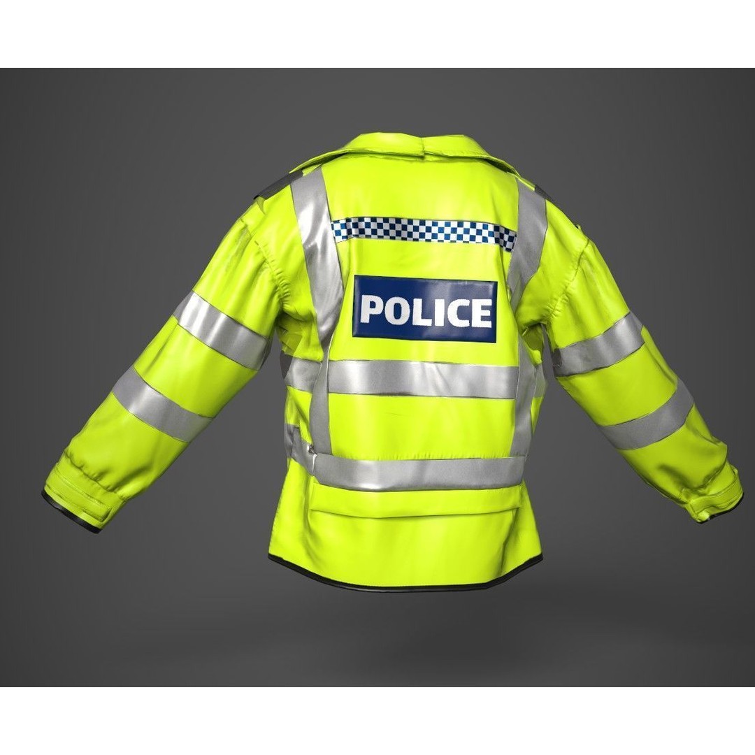 British Police High-Visibility Uniform 3D Model – Low Poly Game Asset, FBX - View 16