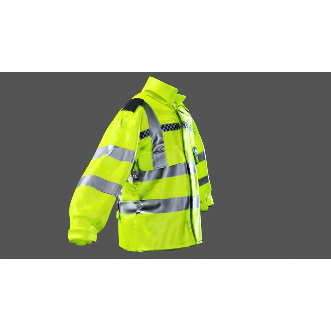 British Police High-Visibility Uniform 3D Model – Low Poly Game Asset, FBX - View 4
