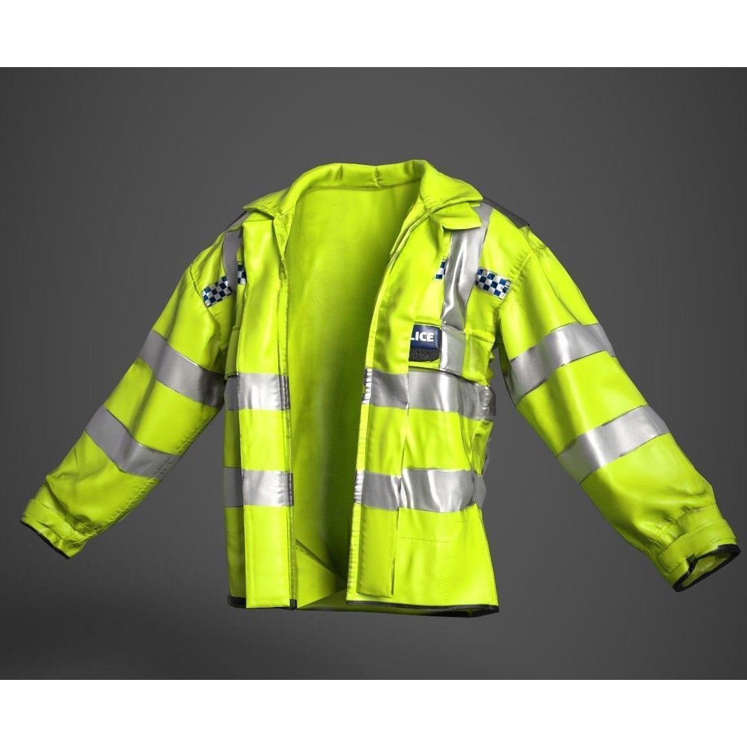 British Police High-Visibility Uniform 3D Model – Low Poly Game Asset, FBX - View 5