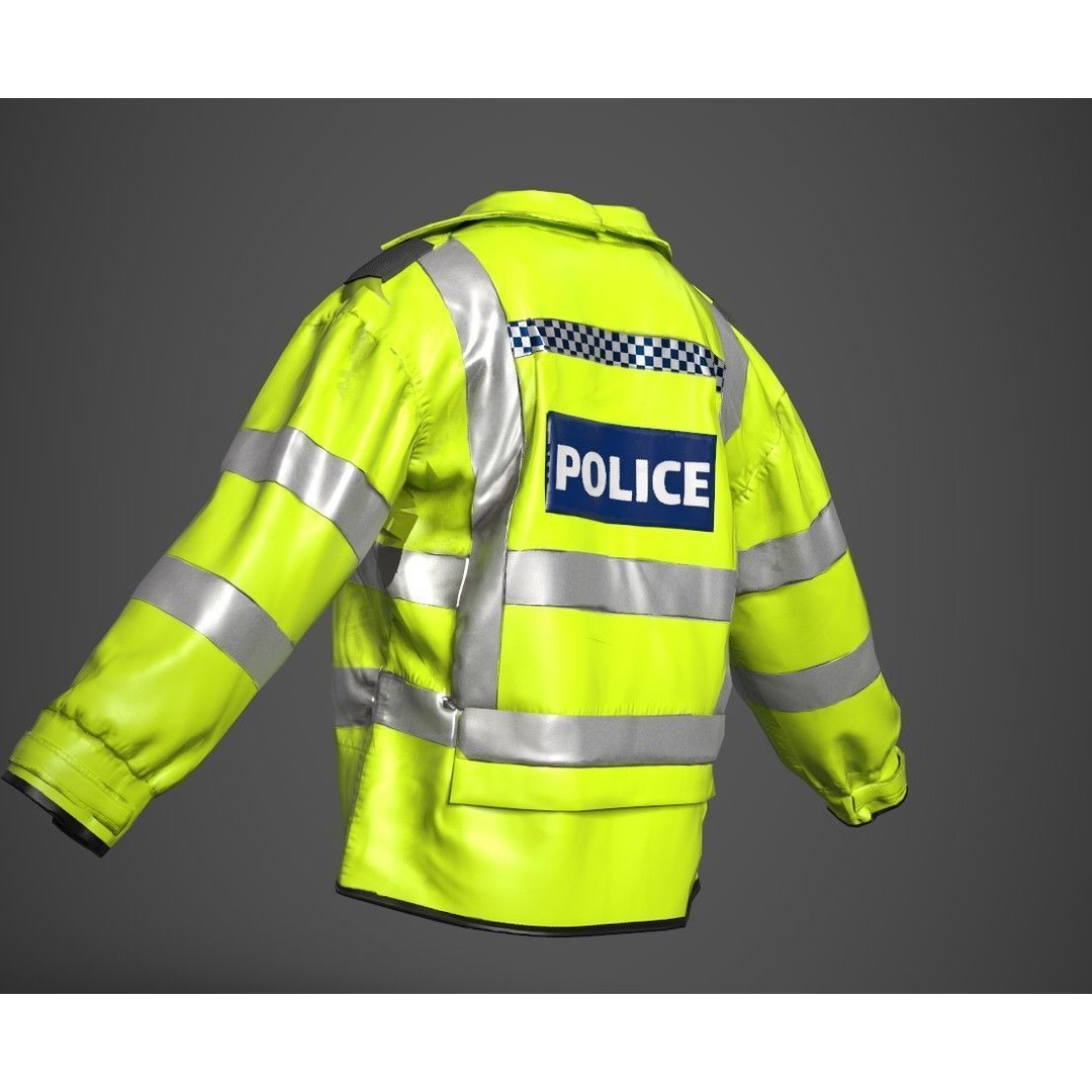 British Police High-Visibility Uniform 3D Model – Low Poly Game Asset, FBX - View 6