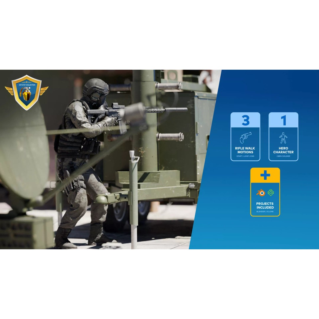 CBRN Soldier 3D Model – Animated Tactical Operator, FBX, Game Ready - View 3